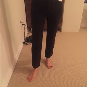 Theory Black Cotton Cropped Pants