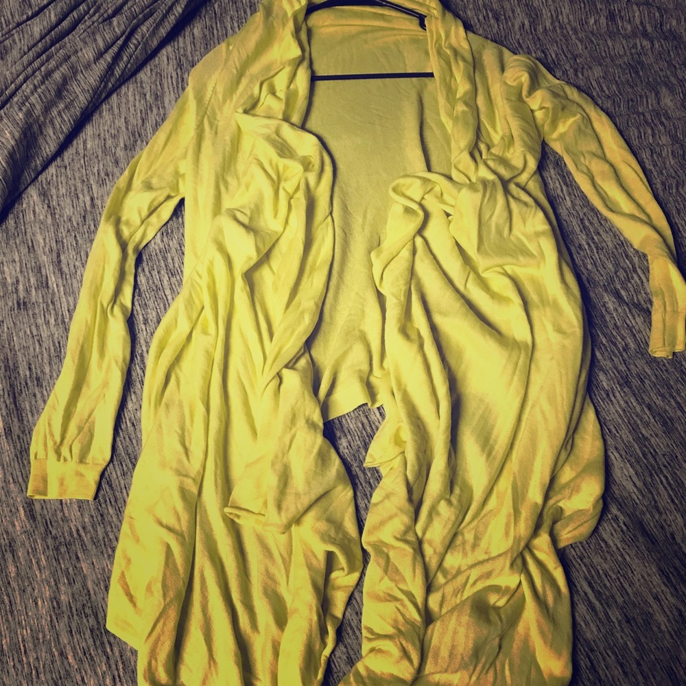 Bright yellow long sleeve sweater