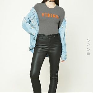 Forever 21 Vibing Graphic Bodysuit Sz Small