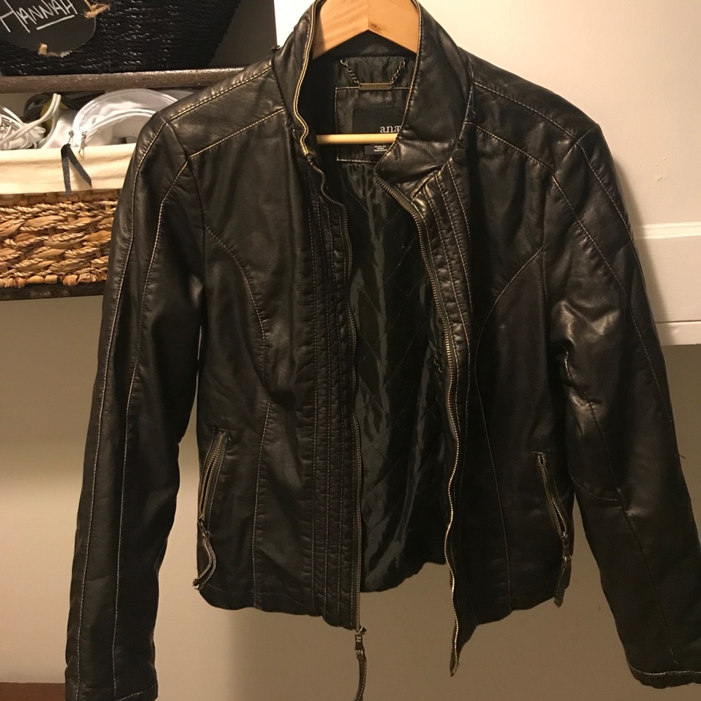 Faux Leather black/brown jacket