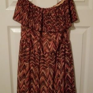 Pink and brown sz medium lined maxi dress