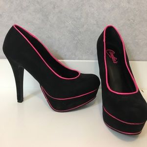 Black and Pink platform heels