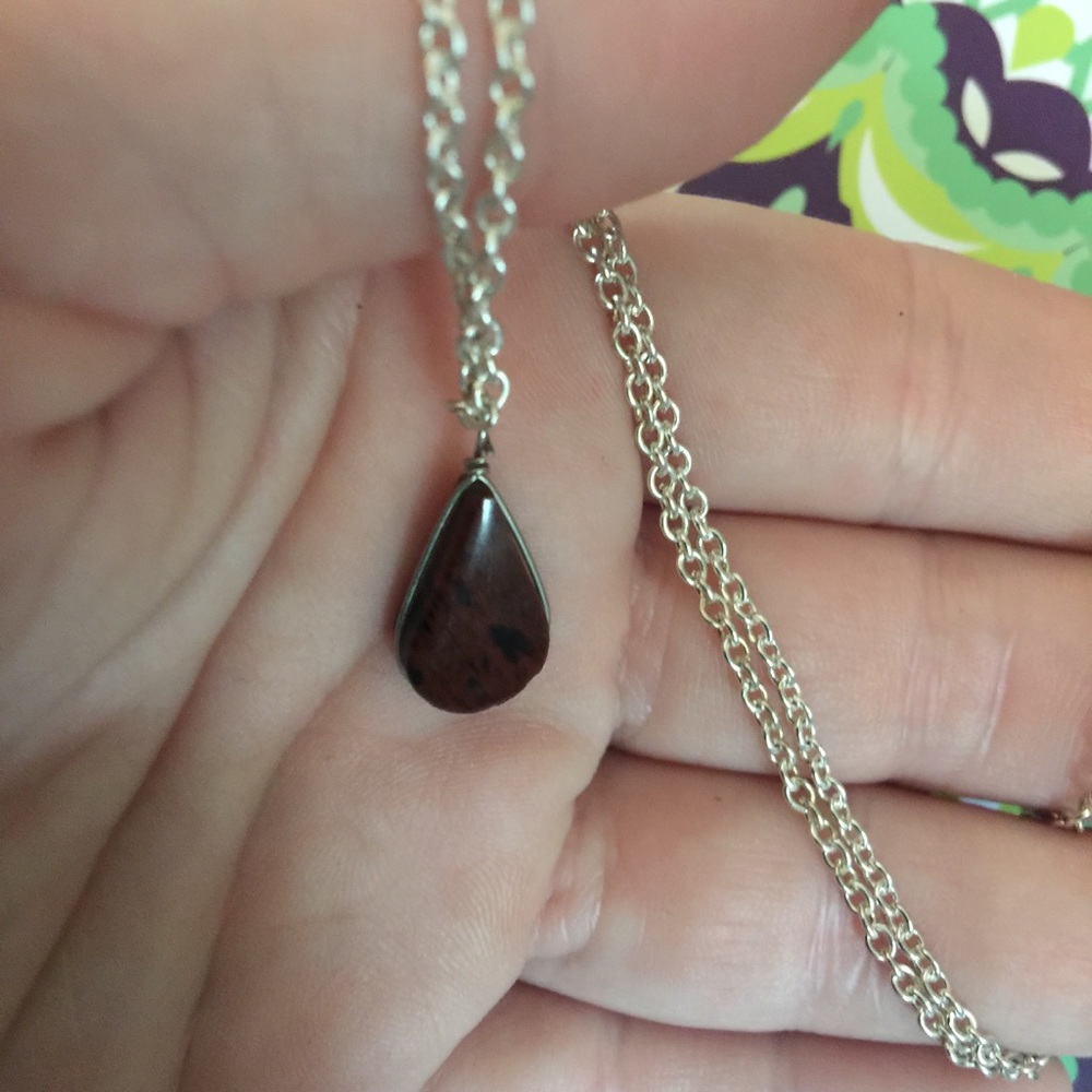 Jasper teardrop necklace