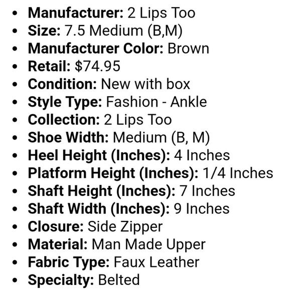 NIB👢2Lips Ankle booties 7.5 - Picture 2 of 6