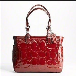Coach Embossed Signature Patent Leather Purse