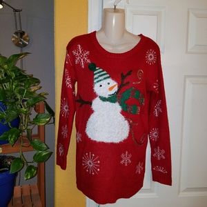 New Directions Snowman Christmas Sweater
