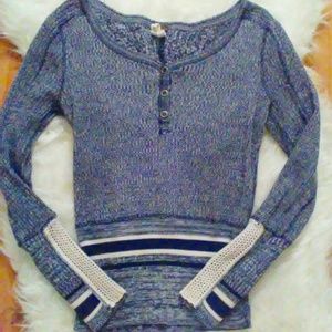 Free people crochet sleeve thermal