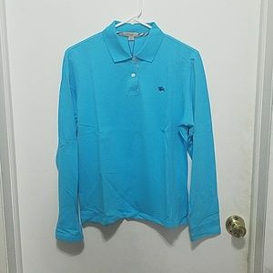 Blue Burberry polo tee