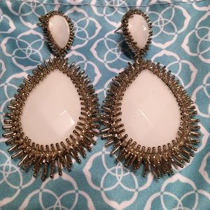 Kendra Scott White Statement Earrings