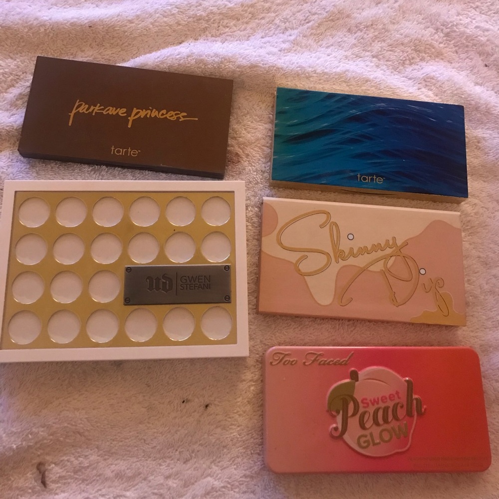 5 cheek and highlight palette Kylie, TooFaced, UD