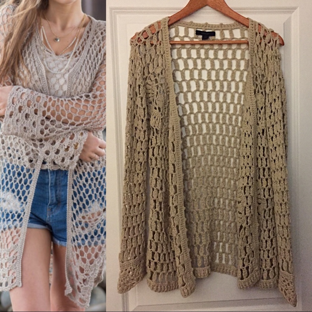 ✨Tan Crochet Cardigan✨
