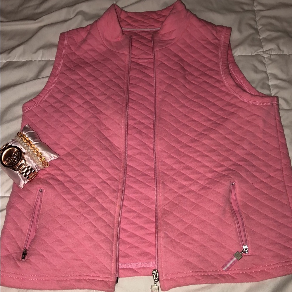 Pink puffer vest