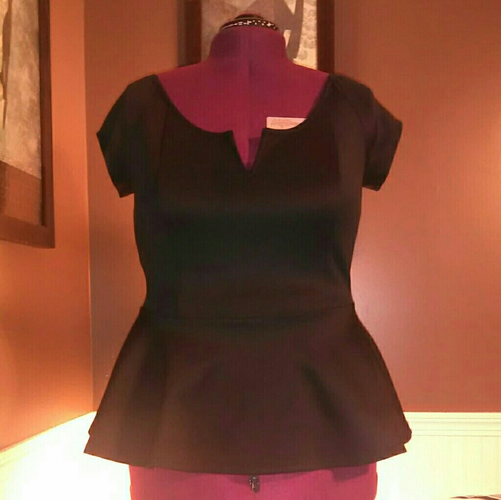 Deb Black Peplum Top