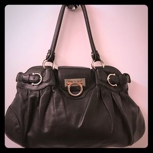 Salvatore Ferragamo Black Leather Marisa Handbag