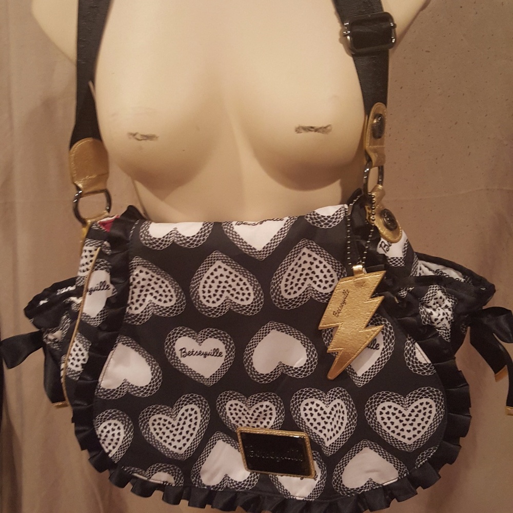 Betsy Johnson Betsyville Black & White Handbag