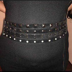 Wide Studded Belt, Black