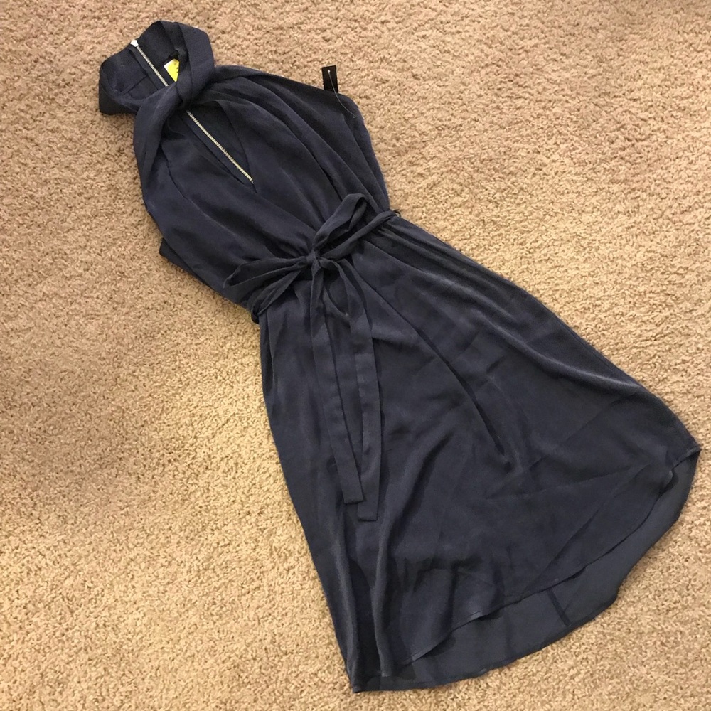 Dark blue satin dress