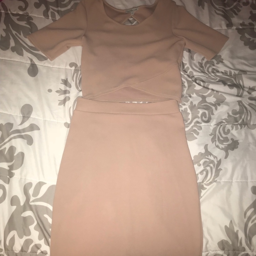 Two piece blush pink set