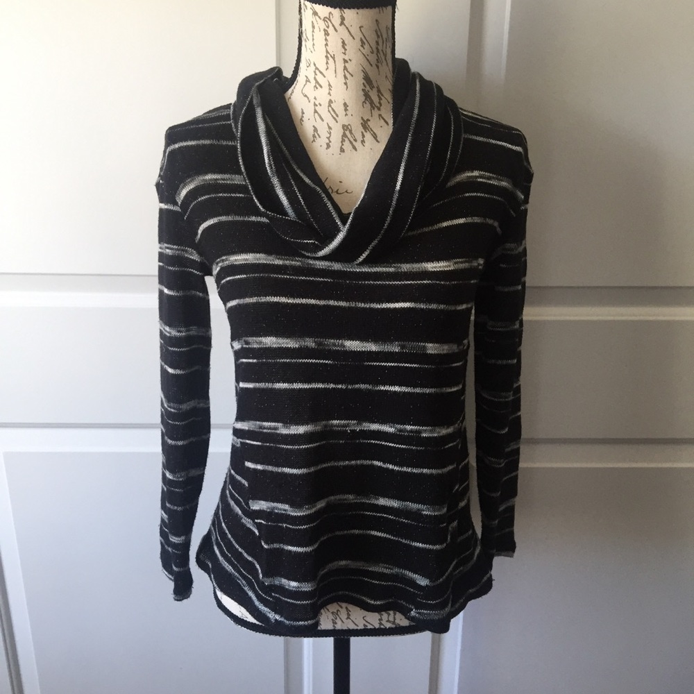 Apt 9 Women's Sweater Petite Small Black White