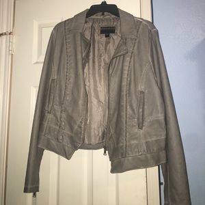 Bernardo grey leather jacket