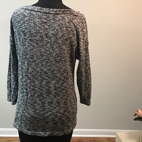 ATTENTION Black with White lace Knit Sweater SZ M - Picture 5 of 7