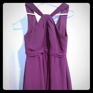 David’s Bridal bridesmaids dress in Plum