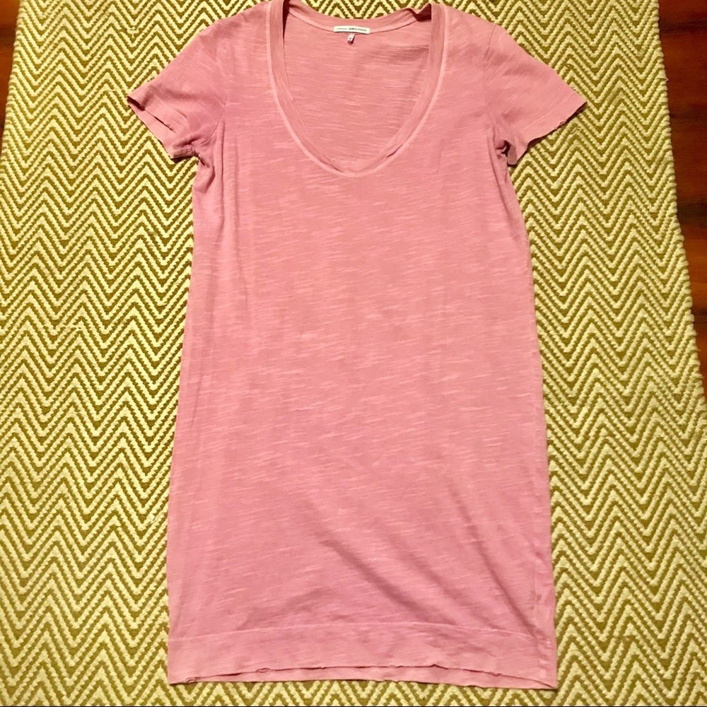 Pink Distressed James Perse Tee Dress
