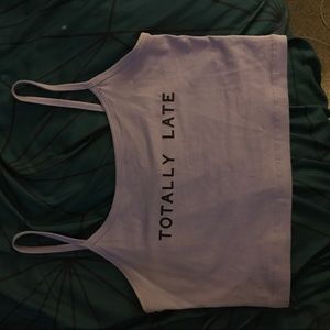 "Totally Late" Lilac Crop Tank