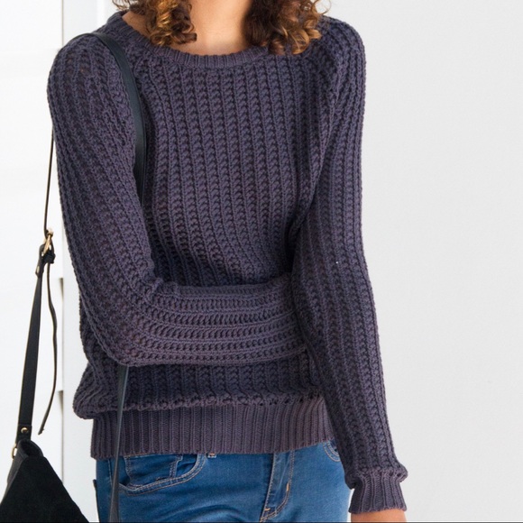 LAST 1 COMPTON Waffle Loose Knit Sweater - Steel - Picture 2 of 5