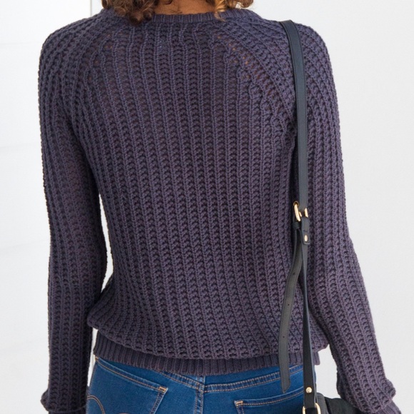 LAST 1 COMPTON Waffle Loose Knit Sweater - Steel - Picture 4 of 5