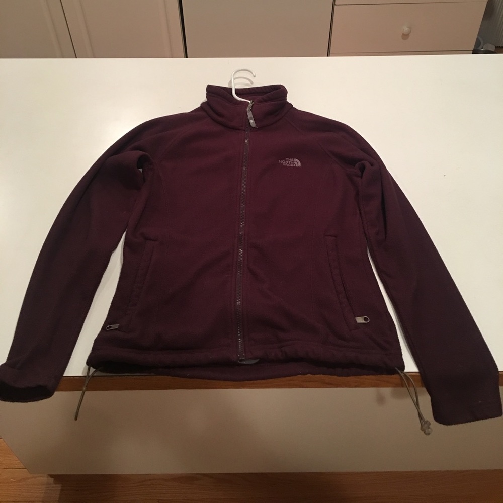 The north face maroon zip up fleece