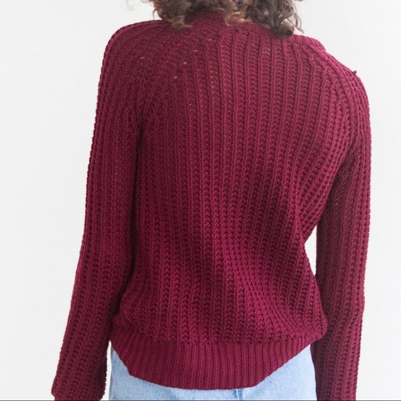 LAST 1 (XS) COMPTON Loose Knit Sweater Wine - Picture 4 of 5