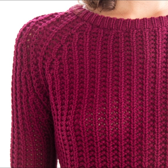 LAST 1 (XS) COMPTON Loose Knit Sweater Wine - Picture 5 of 5
