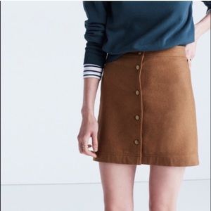 NWT Madewell Brown Button Mini Skirt