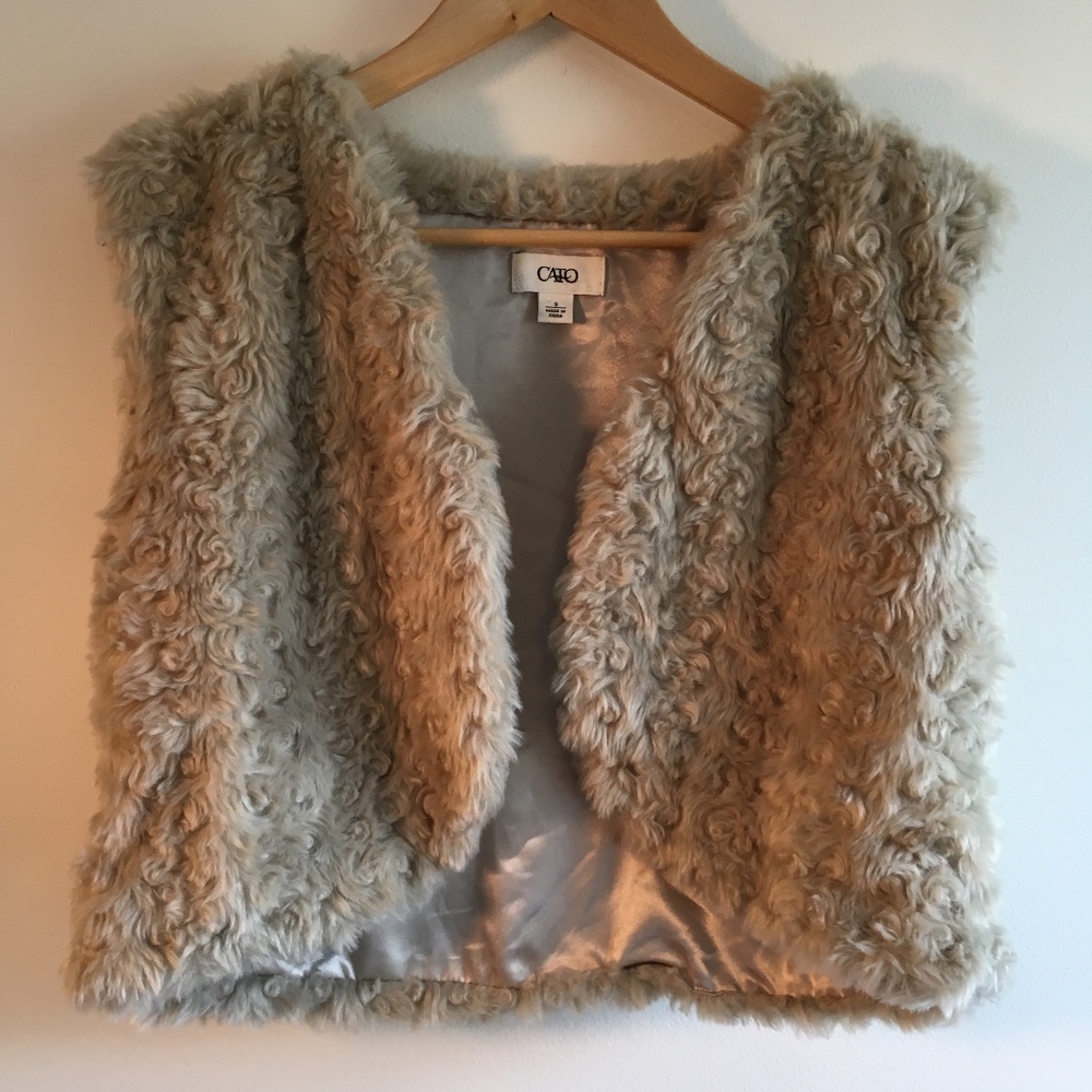 NWOT Tan Sheerling Vest