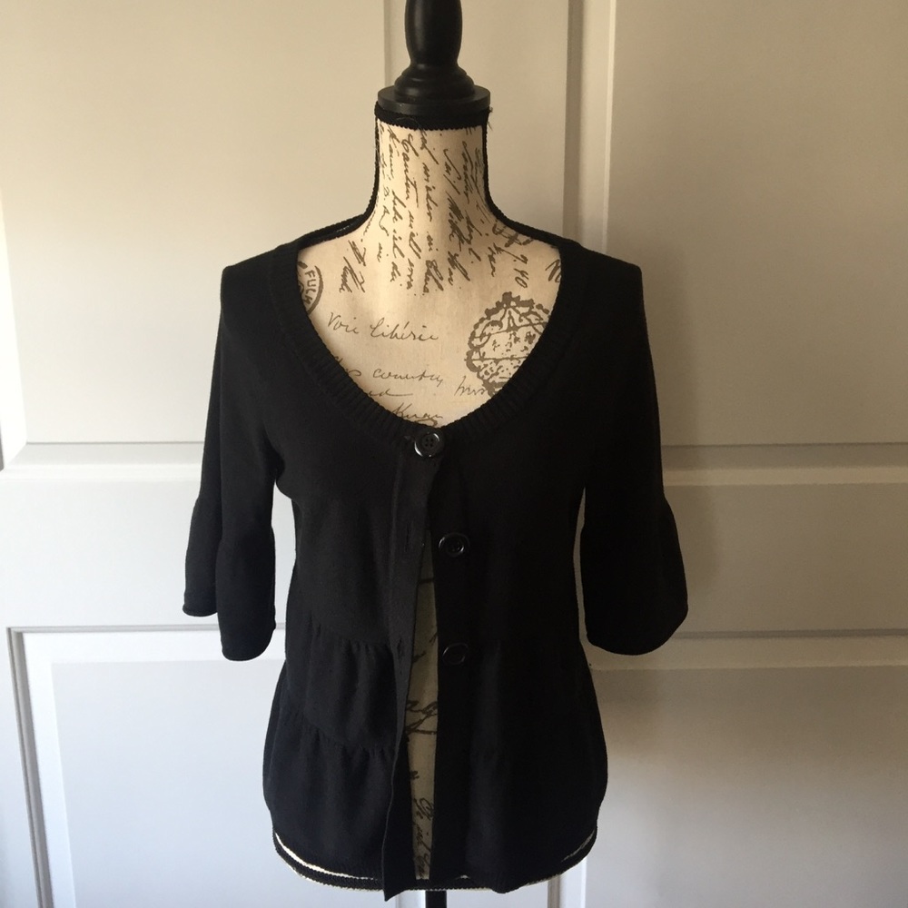 Xhilaration Cardigan Black Bell Sleeves Medium