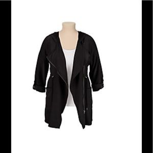 Plus size Asymmetrical Hooded Jacket