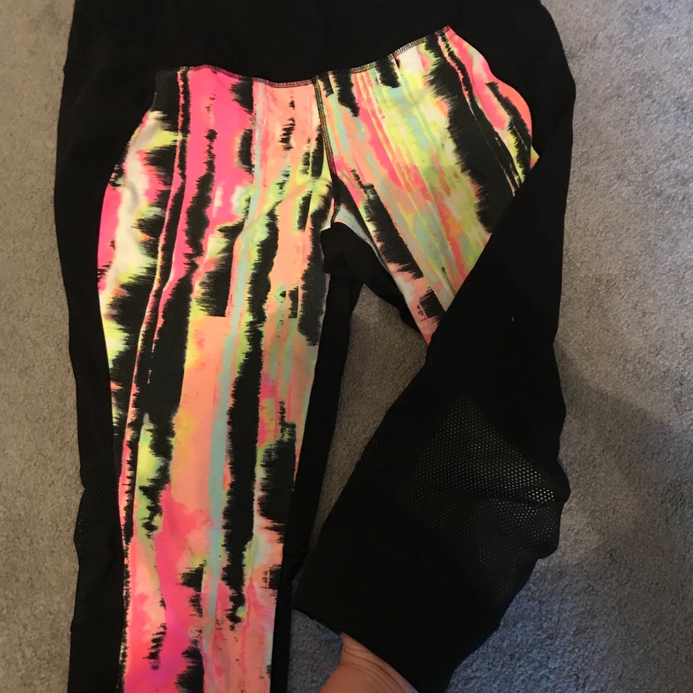 Mesh Yoga Pants and Black T-shirt