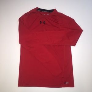 Under Armour Shirt Red Youth Large Long Sleeve