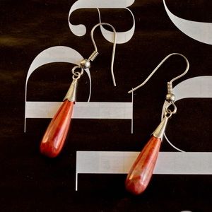 Red Agate Droplet Earrings