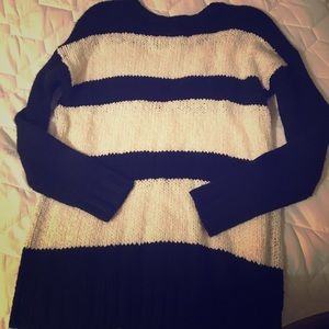Oversized black and cream striped sweater