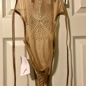 NUDE STUD MESH BODYSUIT