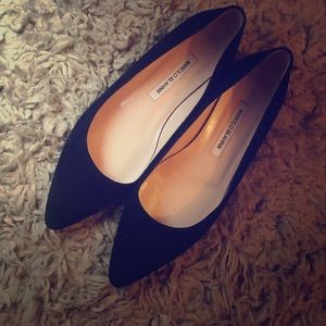 Manolo Blahnik Black Suede Flats