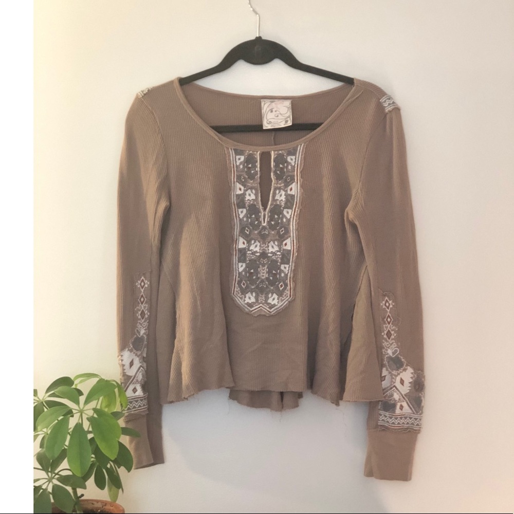 Free People Thermal Embroidered Shirt