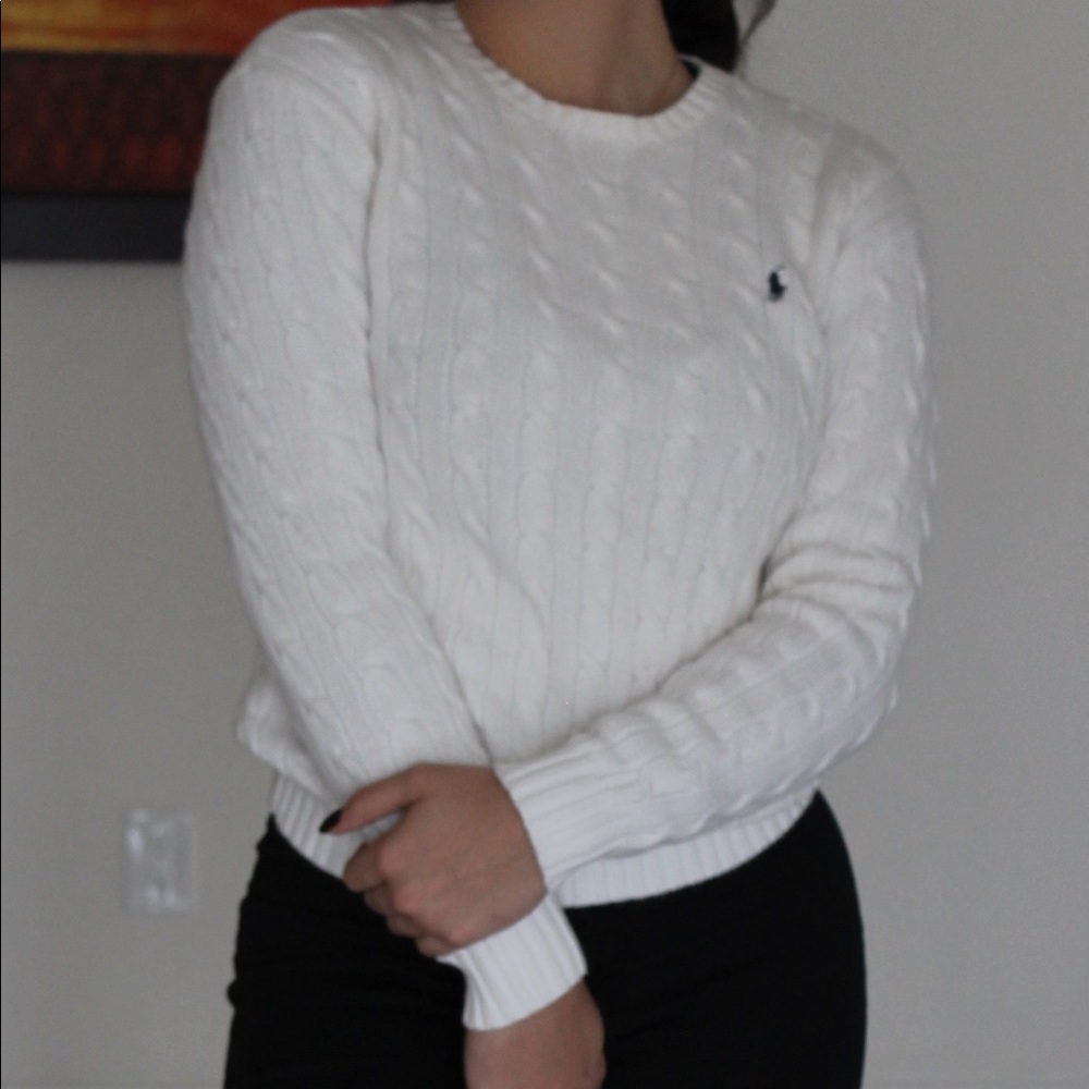 White Ralph Lauren cotton knit sweater