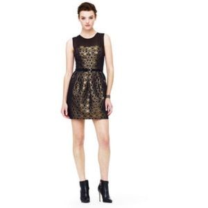 Club Monaco Bria honeycomb gold dress