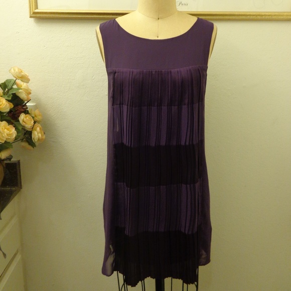 Max & Cleo " Layla" Purple Shift Midi Dress - Picture 3 of 7