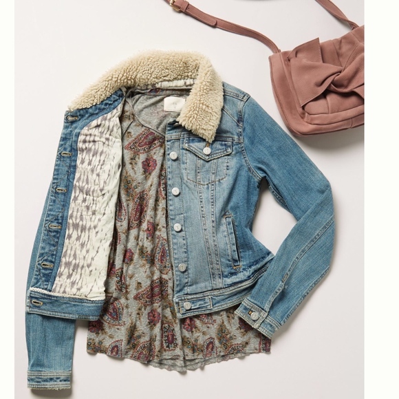 SOLD! Anthropologie Pilcro Collared Denim Jacket - Picture 3 of 8