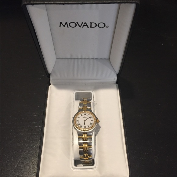 ???Women\'s movado two toned diamond watch???
