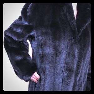 Full Length Dark Black Ranch Mink Coat